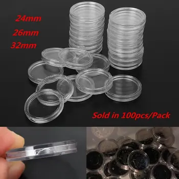 24/26/32mm Clear Plastic Coin Capsules Case 100Pcs/Set Coins Holders Specie Container Collectibles Storage Boxes Organizer
24/26/32mm Clear Plastic Coin Capsules Case 100Pcs/Set Coins Holders Specie Container Collectibles Storage Boxes Organizer