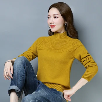 2020 autumn and winter semi high collar, cashmere sweater, female head, short Korean version, loose sweater.
2020 autumn and winter semi high collar, cashmere sweater, female head, short Korean version, loose sweater.