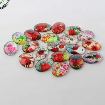200pcs Multi-Color Flower Theme Ornaments Glass Oval Flatback Cabochons, Mixed Color, 18x13x4mm
200pcs Multi-Color Flower Theme Ornaments Glass Oval Flatback Cabochons, Mixed Color, 18x13x4mm