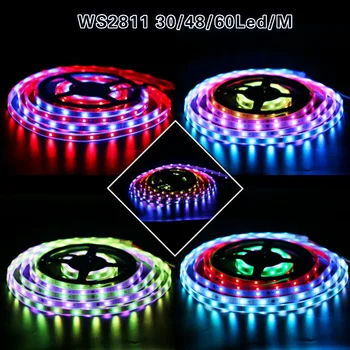 5M 30/48/60LEDs/M 2811 Pixels Programmable Individual Addressable LED Strip light WS2811 5050 RGB 12V Black White PCB Waterproof
5M 30/48/60LEDs/M 2811 Pixels Programmable Individual Addressable LED Strip light WS2811 5050 RGB 12V Black White PCB Waterproof