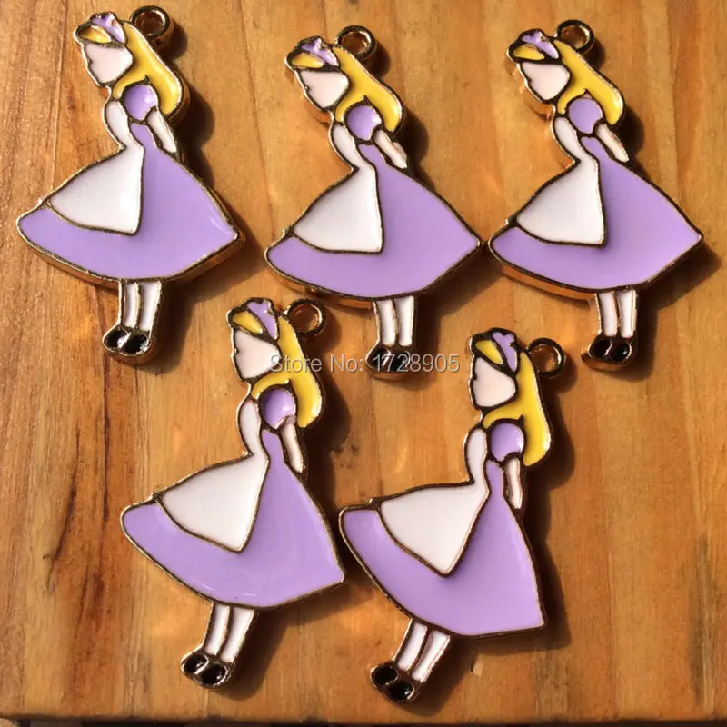 Enamel Alice Charms Gold-tone Alloy Christmas Cartoon Character Charms 10 pcs Fit Jewelry DIY 33 mm Cute Lt Purple
Enamel Alice Charms Gold-tone Alloy Christmas Cartoon Character Charms 10 pcs Fit Jewelry DIY 33 mm Cute Lt Purple