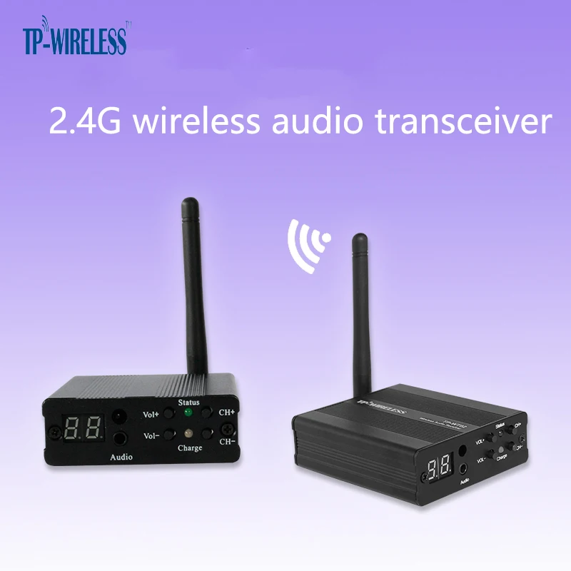 TP-WIRELESS 2.4GHz Digital Stereo Wireless HDCD Audio Adapter Music Sound Wireless Portable Transmitter and Receiver Speaker Mic
TP-WIRELESS 2.4GHz Digital Stereo Wireless HDCD Audio Adapter Music Sound Wireless Portable Transmitter and Receiver Speaker Mic