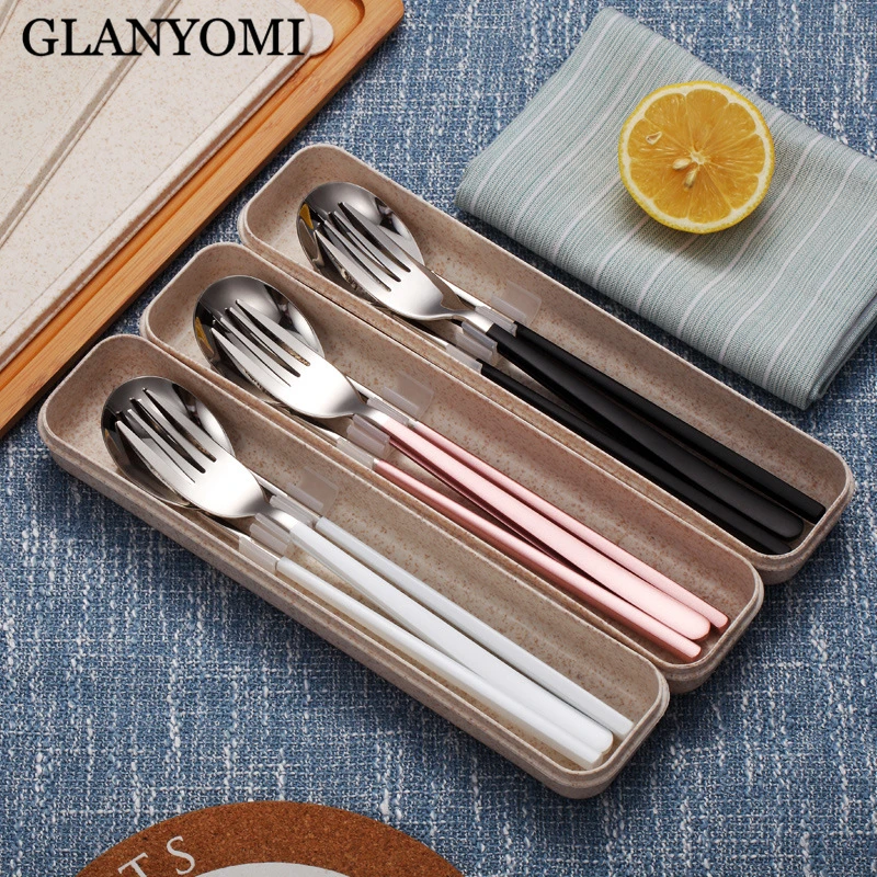 3pcs or 4pcs 304 Stainless Steel Tableware Set Portable Cutlery Set Travel Picnic Dinnerware Set For Kids School Tableware
3pcs or 4pcs 304 Stainless Steel Tableware Set Portable Cutlery Set Travel Picnic Dinnerware Set For Kids School Tableware