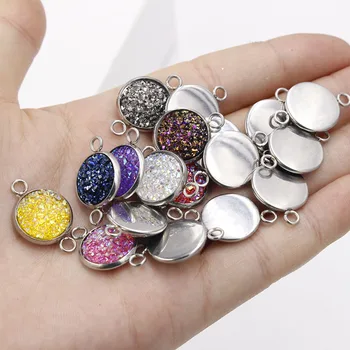 Fnixtar 12mm Stainless Steel Glitter Faux Druzy Resin Charm Connectors DIY Necklace Bracelet Jewelry 1-22 Color 30piece/lot
Fnixtar 12mm Stainless Steel Glitter Faux Druzy Resin Charm Connectors DIY Necklace Bracelet Jewelry 1-22 Color 30piece/lot