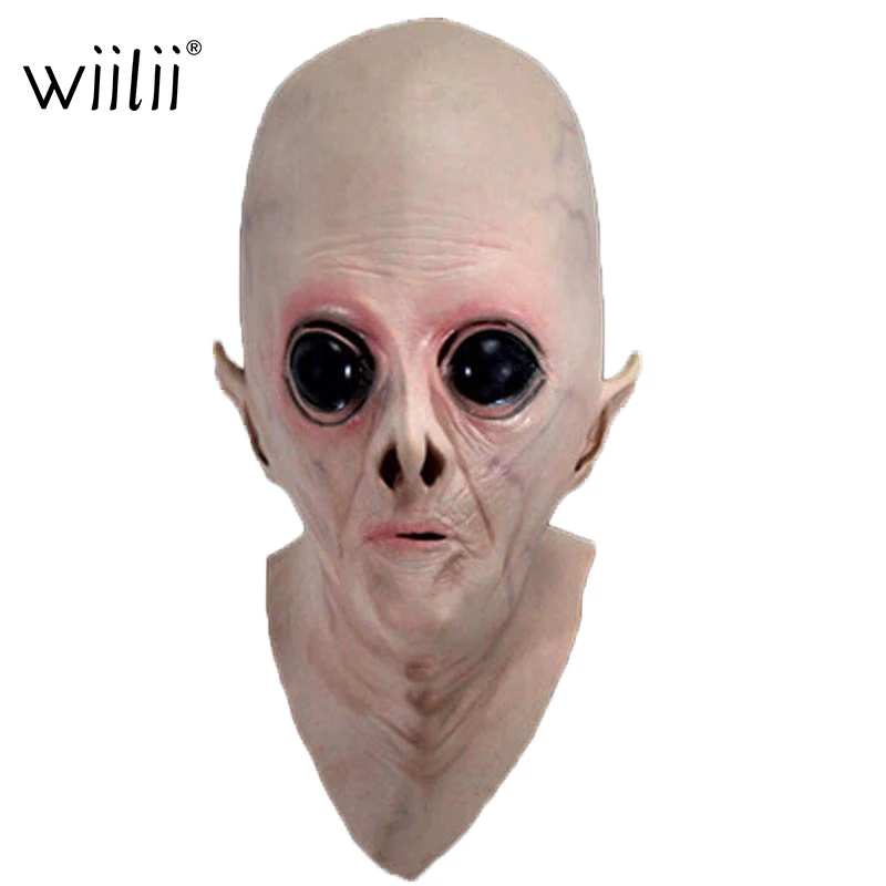 

Wiilii Halloween Mask Alien Horror Scary Terror Headgear UFO Headset Science Fiction Movie Theme Prank Party Tools
