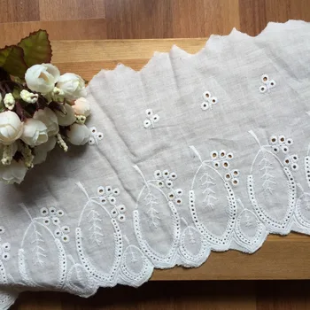 Hot Sale Embroidered Leaf Flower Eyelet Cotton Lace Fabric Trim For Wedding Dress Decor 18cm Wide 5 Yards
Hot Sale Embroidered Leaf Flower Eyelet Cotton Lace Fabric Trim For Wedding Dress Decor 18cm Wide 5 Yards