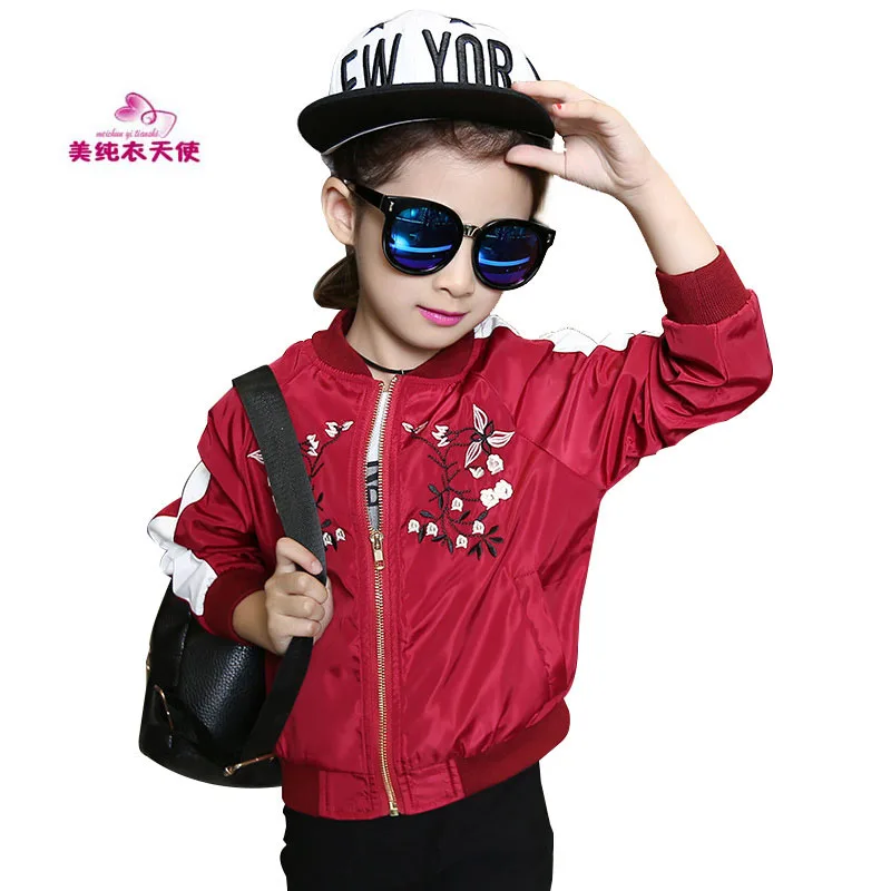 New Girls Embroidered Flower Sport Coat 2017 Spring Autumn Children Sweatshirt Girls Baseball Jackets Outerwear 4 6 8 10 12 Year
New Girls Embroidered Flower Sport Coat 2017 Spring Autumn Children Sweatshirt Girls Baseball Jackets Outerwear 4 6 8 10 12 Year