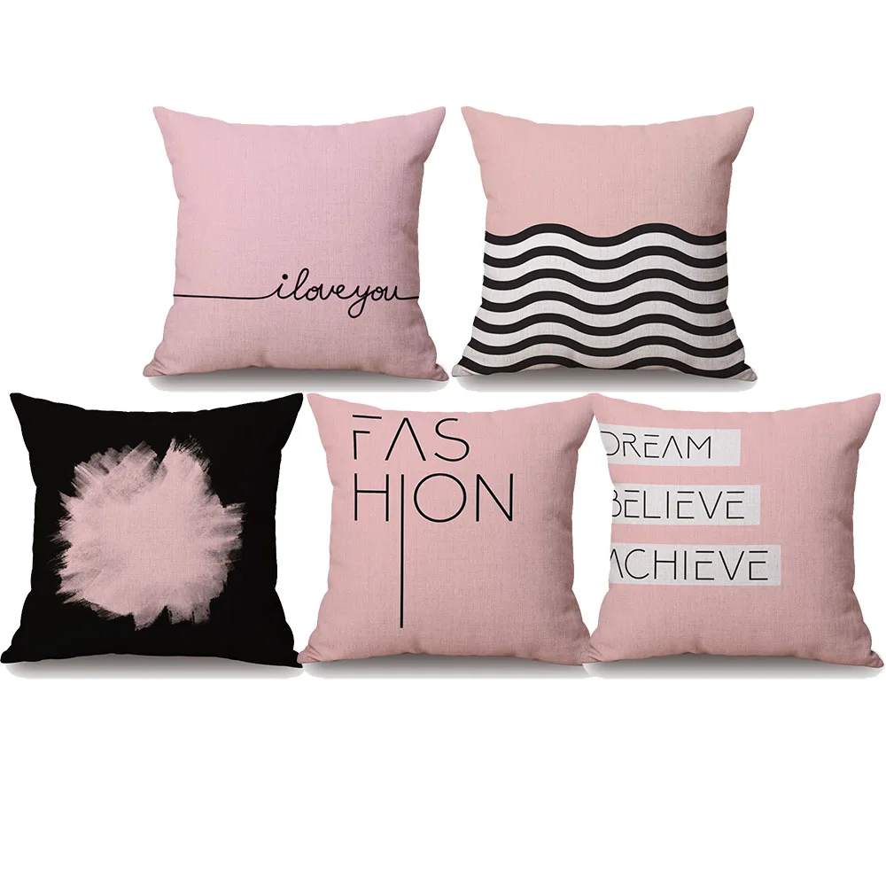 Pink Color Geometric Cushion Covers I Love You Dream Believe Achieve Beige Linen Pillow Case 45X45cm Bedroom Decor
Pink Color Geometric Cushion Covers I Love You Dream Believe Achieve Beige Linen Pillow Case 45X45cm Bedroom Decor