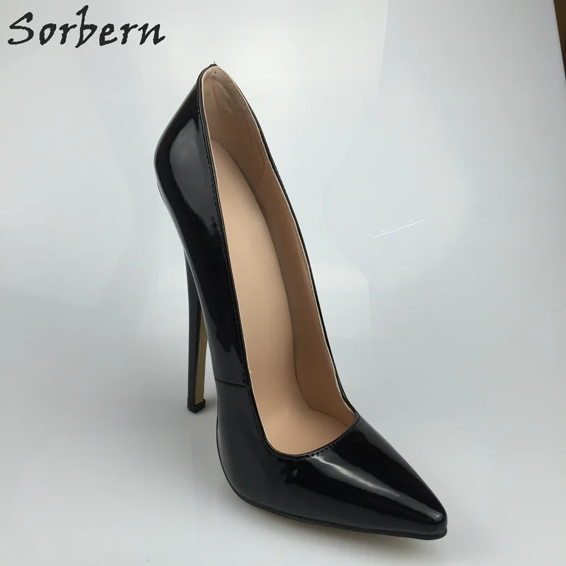 Sorbern Women Pumps Plus Size Unisex Party Shoes Large Size 36-46 Slip On Pointed Toe Fashion Ladies Party Shoes Custom Color