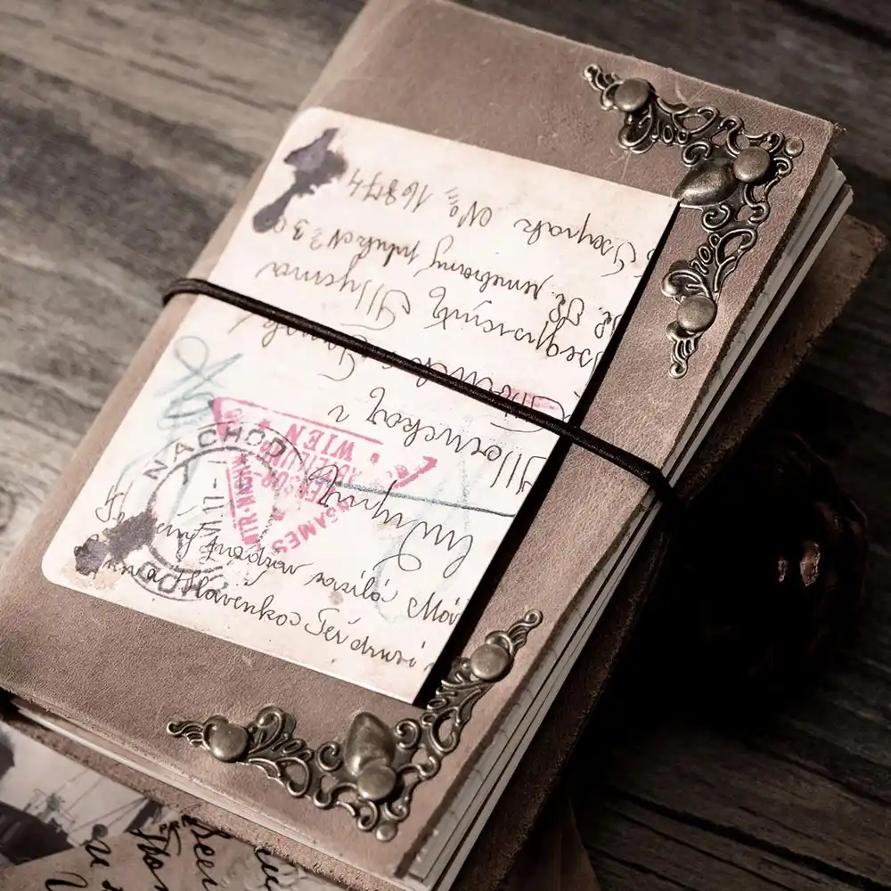 pu leather cover a6 notebook handmade vintage cowhide diary