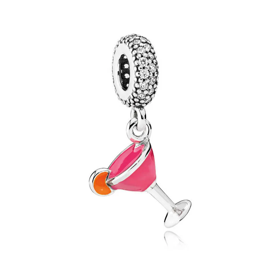 Authentic S925 Sterling Silver DIY Jewelry Fruity Cocktail Dangle Pendant fit Lady Necklaces Mixed Enamel & Clear CZ
Authentic S925 Sterling Silver DIY Jewelry Fruity Cocktail Dangle Pendant fit Lady Necklaces Mixed Enamel & Clear CZ