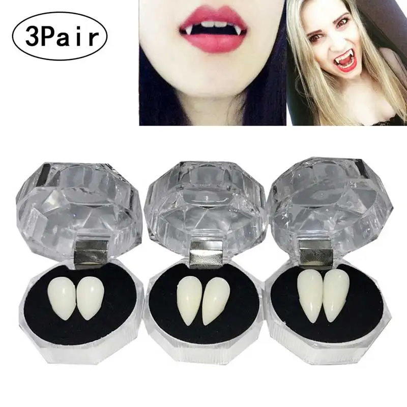 3 Pair Cosplay Halloween Vampire Teeth Fangs Horror Ghost Devil Fangs Werewolf Teeth Costume Party DIY Decorations Kids Gift
3 Pair Cosplay Halloween Vampire Teeth Fangs Horror Ghost Devil Fangs Werewolf Teeth Costume Party DIY Decorations Kids Gift