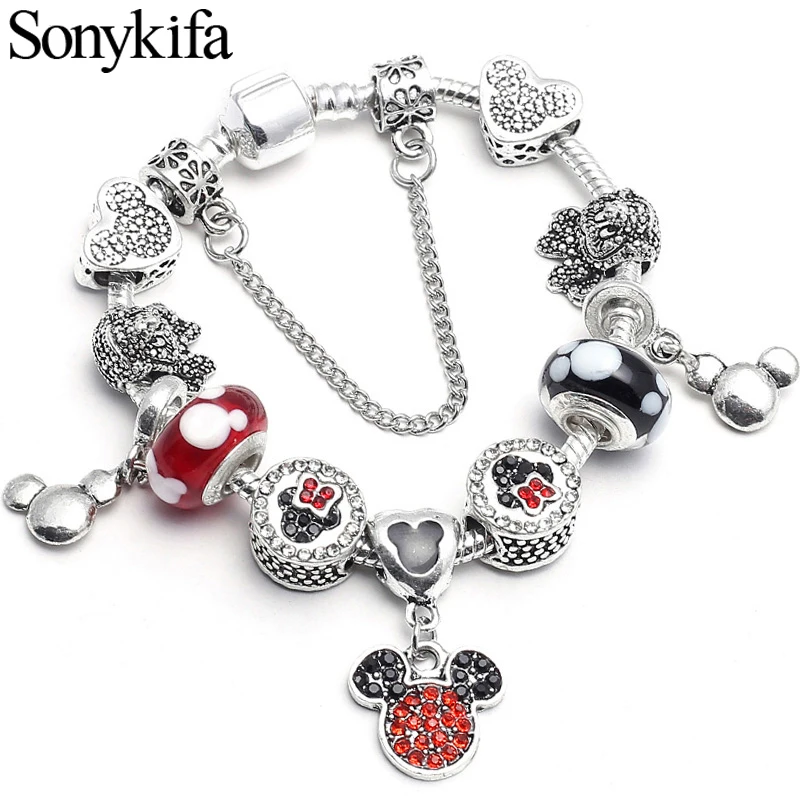 Sonykifa Dropshipping Cartoon Style Mickey Minnie Crystal Charm Bracelet For Women fit Original Pandoro Bracelet Jewelry Gift
Sonykifa Dropshipping Cartoon Style Mickey Minnie Crystal Charm Bracelet For Women fit Original Pandoro Bracelet Jewelry Gift