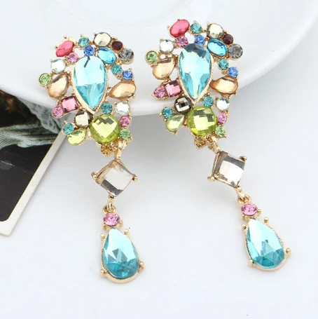 Fashion Colorful Crystal Dangle Earrings Luxury Gorgeous Water Drop Earrings For Women Bling 5E136
Fashion Colorful Crystal Dangle Earrings Luxury Gorgeous Water Drop Earrings For Women Bling 5E136