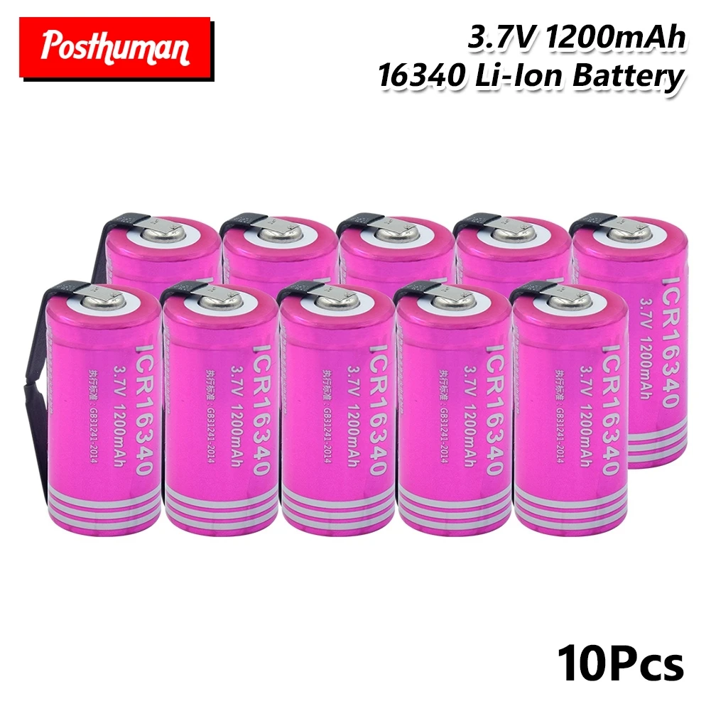 3.7V 1200mAh Li-ion CR123A 16340 rechargeable lithium battery for batteries + DIY nickel piece Battery Rechargeable
3.7V 1200mAh Li-ion CR123A 16340 rechargeable lithium battery for batteries + DIY nickel piece Battery Rechargeable