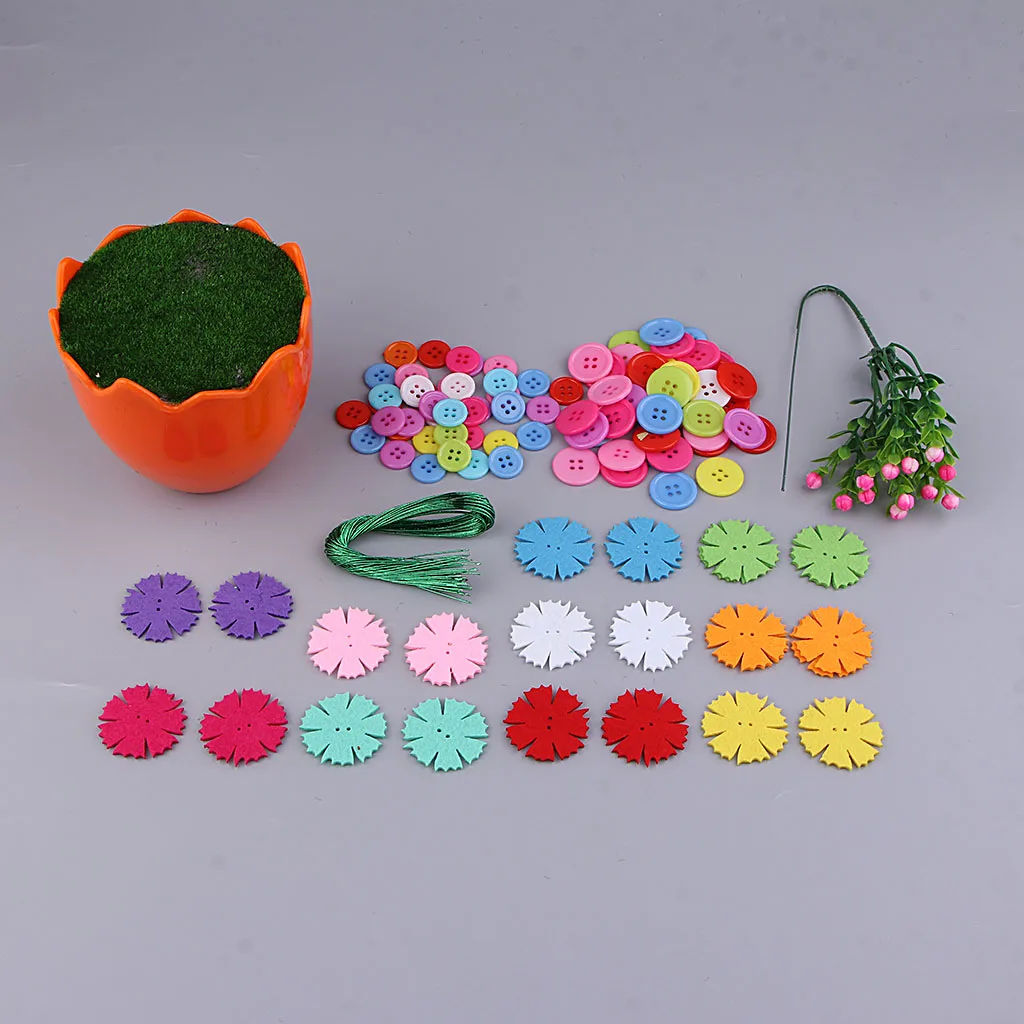 DIY Craft Iron Wire Button Felt Bouquet Kit Make 40 Flowers DIY Craft Iron Wire Button Felt Bouquet Kit Make 40 Flowers