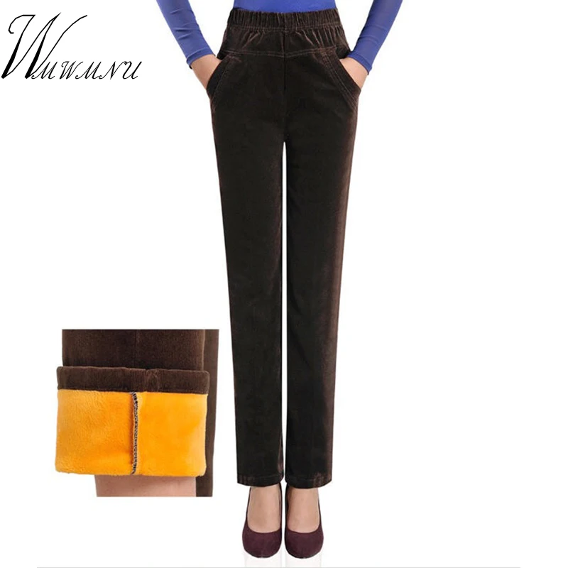 Autumn Winter Plus Size Corduroy Pants Women 2018 High Quality Elastic High Waist Mom Pants Spring New Straight Trousers 3XL
Autumn Winter Plus Size Corduroy Pants Women 2018 High Quality Elastic High Waist Mom Pants Spring New Straight Trousers 3XL