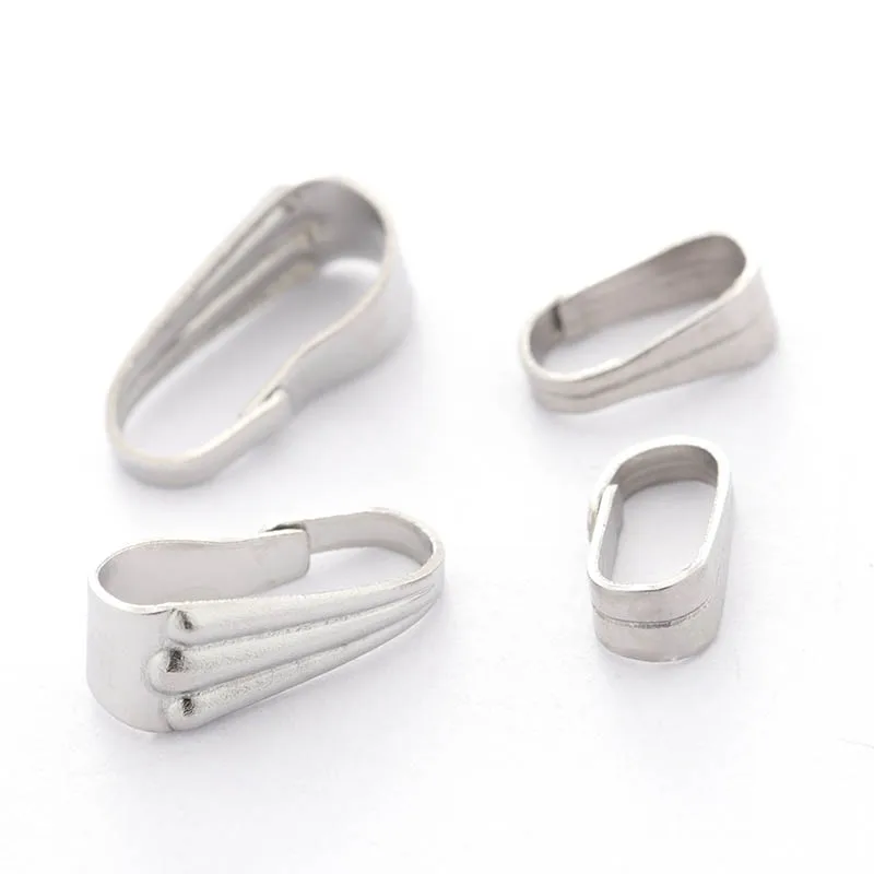 100pcs 6x2.5/9x3.9mm Stainless Steel Pendant Bails Clips Pendant Connectors Clasps Accesorries for Jewelry Making Findings DIY
100pcs 6x2.5/9x3.9mm Stainless Steel Pendant Bails Clips Pendant Connectors Clasps Accesorries for Jewelry Making Findings DIY
