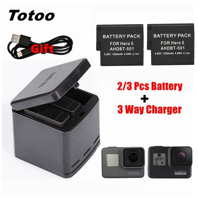 Hero 5 For Go Pro 7 6 5 Battery 2pcs/3pcs+Storage Box Type-C Interfa Charger For GoPro Hero 5 6 Hero 7 Black 2018 Accessories
Hero 5 For Go Pro 7 6 5 Battery 2pcs/3pcs+Storage Box Type-C Interfa Charger For GoPro Hero 5 6 Hero 7 Black 2018 Accessories
