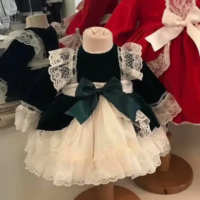 baby girl green christmas dress