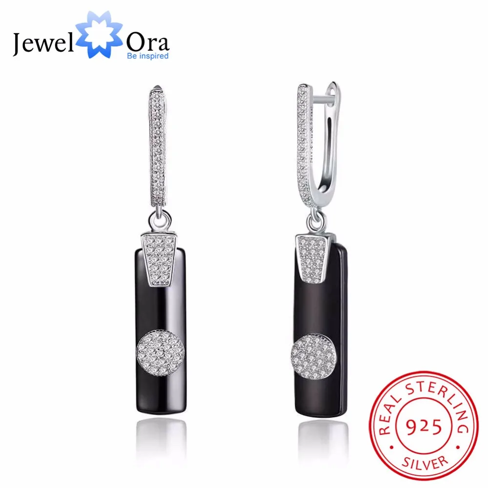 Women 925 Sterling Silver Drop Earrings Zircon Black Ceramic Dangles Fine Jewelry Accessories Gift for Girls Jewel Ora EA101972
Women 925 Sterling Silver Drop Earrings Zircon Black Ceramic Dangles Fine Jewelry Accessories Gift for Girls Jewel Ora EA101972