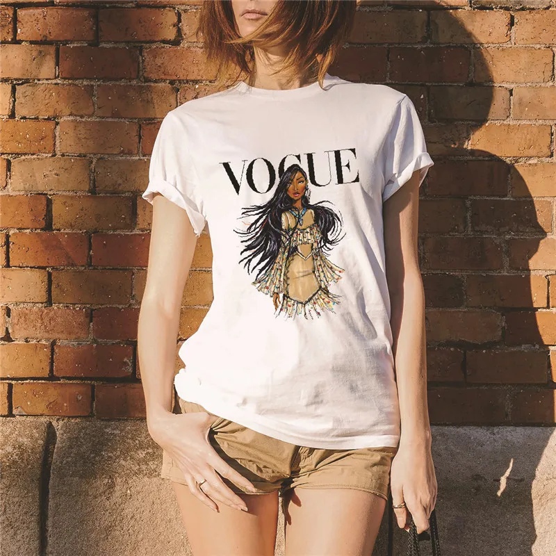 Lei SAGLY Fashion VOGUE Indian Lady Print T Shirt Women Summer Short Sleeve Tshirt Casual Streetwear Clothes Top Women
Lei SAGLY Fashion VOGUE Indian Lady Print T Shirt Women Summer Short Sleeve Tshirt Casual Streetwear Clothes Top Women