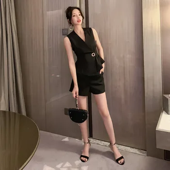 2019 Summer 2 Piece Set Black Women Suit OL Business Suit Elegant Party Office Sleeveless Vest Top and Shorts Set Two Piece Suit
2019 Summer 2 Piece Set Black Women Suit OL Business Suit Elegant Party Office Sleeveless Vest Top and Shorts Set Two Piece Suit
