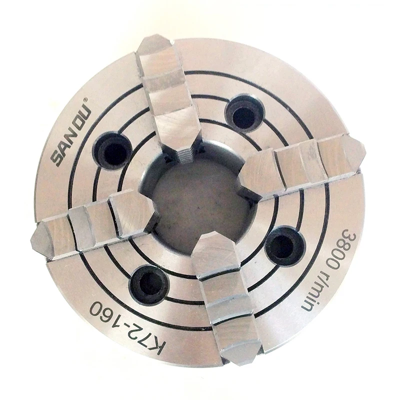 K72-200 8/" 4 Jaw Lathe Chuck Independent Milling Machine 200mm Front Mounting
