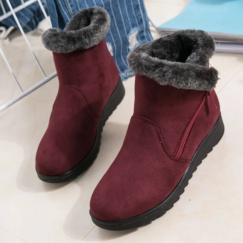 Warm fur inside women snow boots flat platform winter shoes woman flock ankle boots female fashion antiskid women shoes WSH3143 
Warm fur inside women snow boots flat platform winter shoes woman flock ankle boots female fashion antiskid women shoes WSH3143