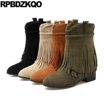 Cute 10 Fringe Pointed Toe Low Heel Shoes Suede Women Boots Winter 2017 Short Autumn Green Big Size Kawaii Tassel Ankle Slip On
Cute 10 Fringe Pointed Toe Low Heel Shoes Suede Women Boots Winter 2017 Short Autumn Green Big Size Kawaii Tassel Ankle Slip On