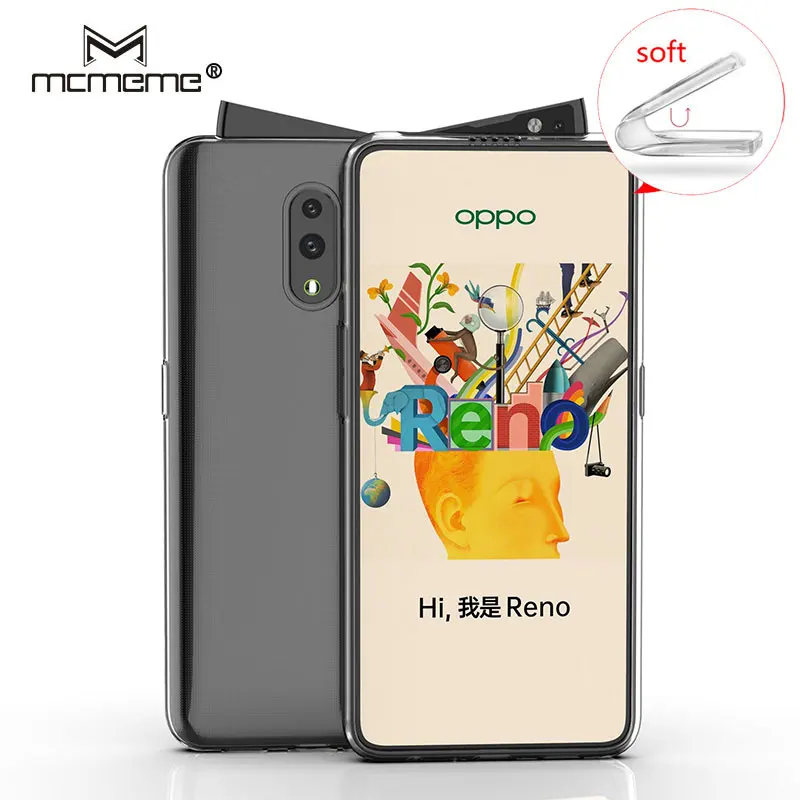 Мягкий Силиконовый ТПУ чехол для OPPO Reno прозрачный противоударный 10x Reno10x телефона