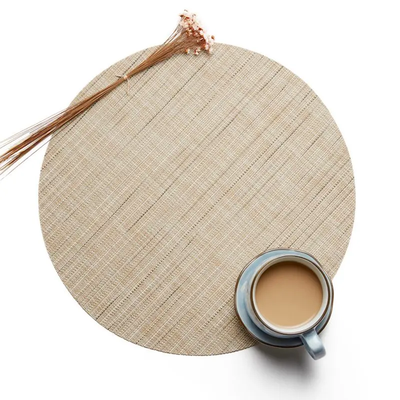 Simple Style Round Weave Placemat Dining Table Mat Disc Pads Bowl Pad Coasters Waterproof Table Cloth Pad 32cm Diameter
Simple Style Round Weave Placemat Dining Table Mat Disc Pads Bowl Pad Coasters Waterproof Table Cloth Pad 32cm Diameter