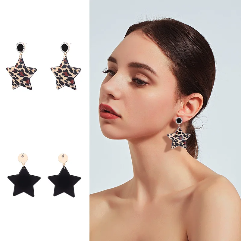 2019 Temperament Acrylic Pentagram Leopard Earrings Hot Sale Exaggerated Long Fashion Jewelry Luxury Earings Drop For Women
2019 Temperament Acrylic Pentagram Leopard Earrings Hot Sale Exaggerated Long Fashion Jewelry Luxury Earings Drop For Women