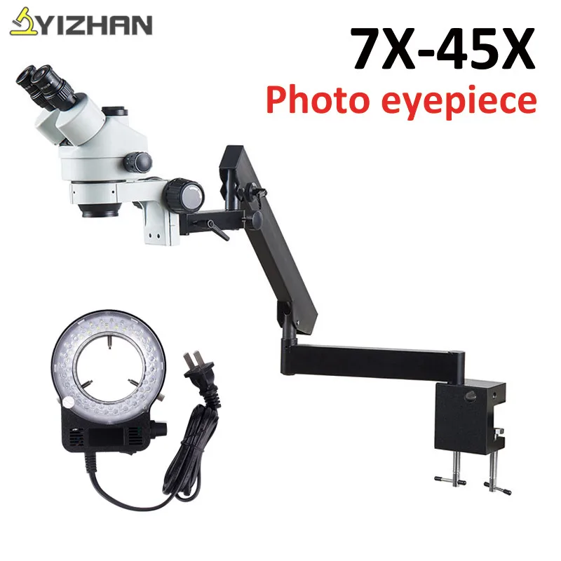 Simul-Focal 7X-45X Trinocular Stereo Microscope Articulating Arm Clamp Microscope LED Light electron microscope biological
Simul-Focal 7X-45X Trinocular Stereo Microscope Articulating Arm Clamp Microscope LED Light electron microscope biological