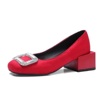 Fashion Rhinestone 51mm Thick Heels Shoes Suede Women Pumps Sexy Wedding Party Shoes Med Heels Red Black Yellow Bigger Size 16
Fashion Rhinestone 51mm Thick Heels Shoes Suede Women Pumps Sexy Wedding Party Shoes Med Heels Red Black Yellow Bigger Size 16