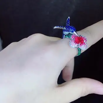 Qi Xuan_Fashion Jewelry_Customized Red Stone Flying Bird Rings_S925 Solid Silver Rings_Factory Directly Sales
Qi Xuan_Fashion Jewelry_Customized Red Stone Flying Bird Rings_S925 Solid Silver Rings_Factory Directly Sales