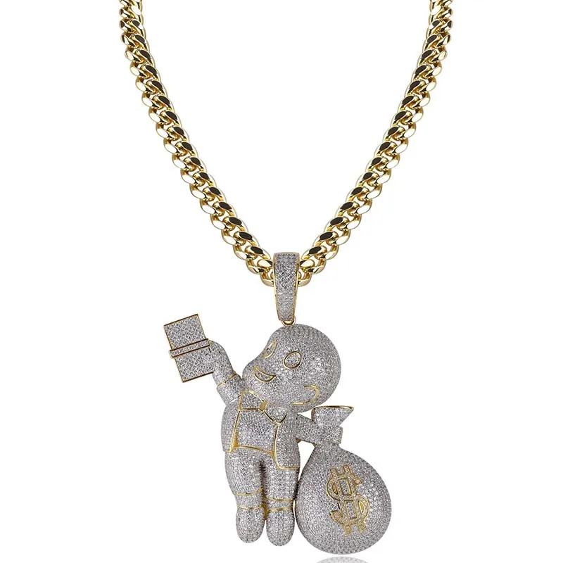 AAA Cubic Zircon Money bag Pendant Necklace Hip Hop Micro Pave CZ Necklace Gold Silver Color Chain Jewelry Gfit drop shipping
AAA Cubic Zircon Money bag Pendant Necklace Hip Hop Micro Pave CZ Necklace Gold Silver Color Chain Jewelry Gfit drop shipping