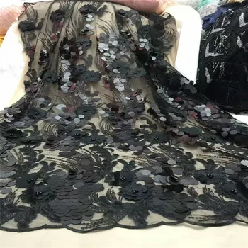 Black 3D flowers sequins on netting/mesh embroidered wedding/ evinging/show dress lace fabric A1053-2
Black 3D flowers sequins on netting/mesh embroidered wedding/ evinging/show dress lace fabric A1053-2
