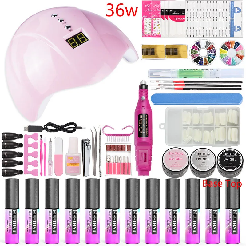 Nail Extension Kit Gel Manicure Set Nail Kit 36w/48w/80w Led Nail Lamp 10 Color Gel Varnish Electric Nail Machine Base Top Gel
Nail Extension Kit Gel Manicure Set Nail Kit 36w/48w/80w Led Nail Lamp 10 Color Gel Varnish Electric Nail Machine Base Top Gel