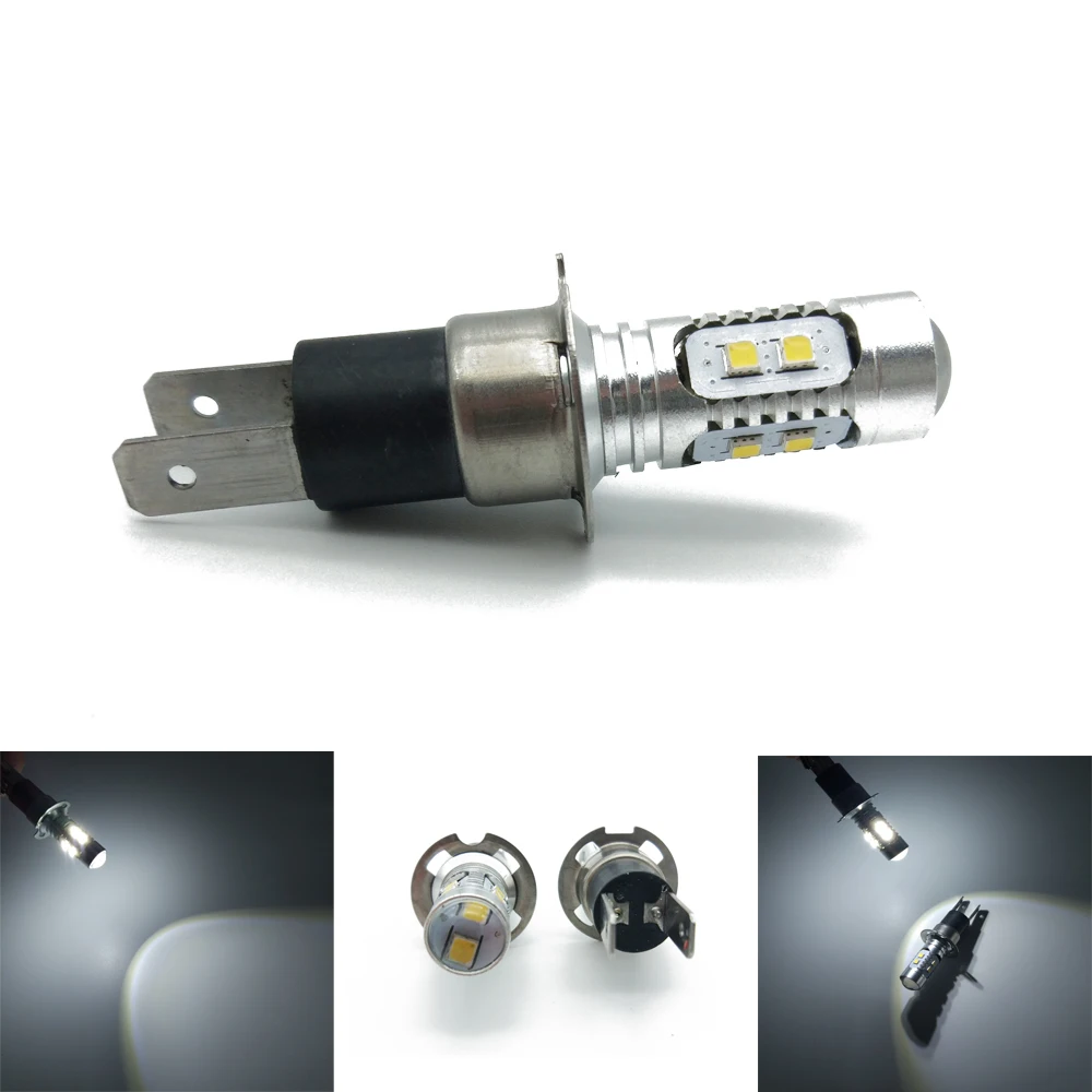 

High Power!1Pcs H3C 2323 10 SMD LED Car Fog Light Daytime Running Light Turn Bulb With lens White 12V 24V