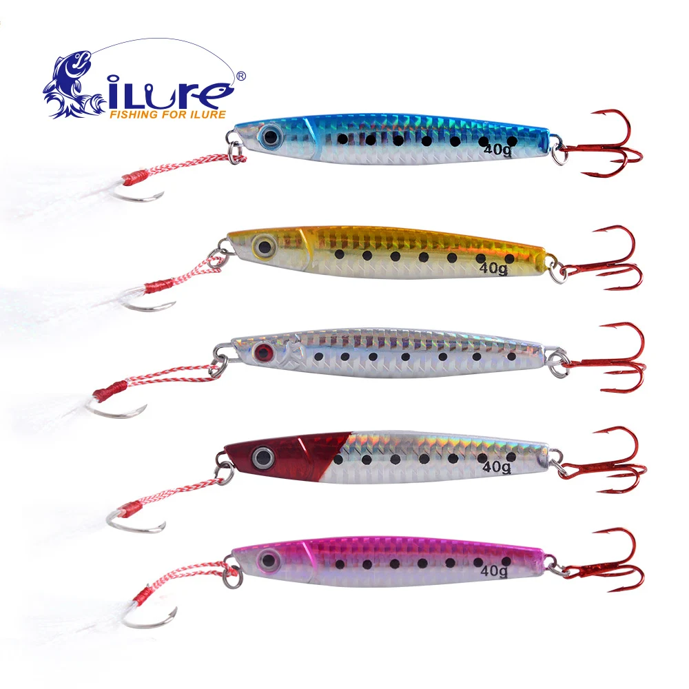 ILURE Fishing Tackle Metal Lure 25g 40g 60g 80g 100g Fishing Lure luminous Slow Jigging Pesca Spoon With Treble hook Assembly
ILURE Fishing Tackle Metal Lure 25g 40g 60g 80g 100g Fishing Lure luminous Slow Jigging Pesca Spoon With Treble hook Assembly