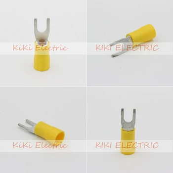 500pcs/lot SV5.5-4 Yellow Insulated Spade Terminal,Copper cold-press terminals 1.0mm thickness wire ends for 4-6 mm2 cable
500pcs/lot SV5.5-4 Yellow Insulated Spade Terminal,Copper cold-press terminals 1.0mm thickness wire ends for 4-6 mm2 cable