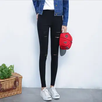 Women's Fashion Leggings Broken Hole Nine-Pointed Pencil White Or Black Leggings Solid Slim Ladies Leggings calca legging DP04
Women's Fashion Leggings Broken Hole Nine-Pointed Pencil White Or Black Leggings Solid Slim Ladies Leggings calca legging DP04