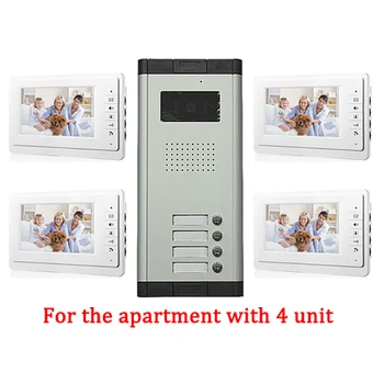 Apartment 4 Unit Intercom Entry System Wired Video Door Phone Audio Visual IR Camera doorphone monitor Speakerphone intercom
Apartment 4 Unit Intercom Entry System Wired Video Door Phone Audio Visual IR Camera doorphone monitor Speakerphone intercom