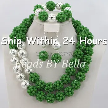 Exclusive Wedding Gift Set Crystal Beads silver plated Balls Jewelry Set Green African Beads Jewelry Set Free Shipping ABC378
Exclusive Wedding Gift Set Crystal Beads silver plated Balls Jewelry Set Green African Beads Jewelry Set Free Shipping ABC378