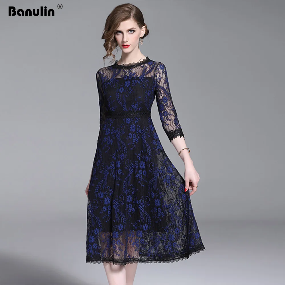 Banulin Luxury Lace Evening Party Dress New 2019 Spring Autumn Fashion England Style Big Swing A-line Women Midi Dresses
Banulin Luxury Lace Evening Party Dress New 2019 Spring Autumn Fashion England Style Big Swing A-line Women Midi Dresses