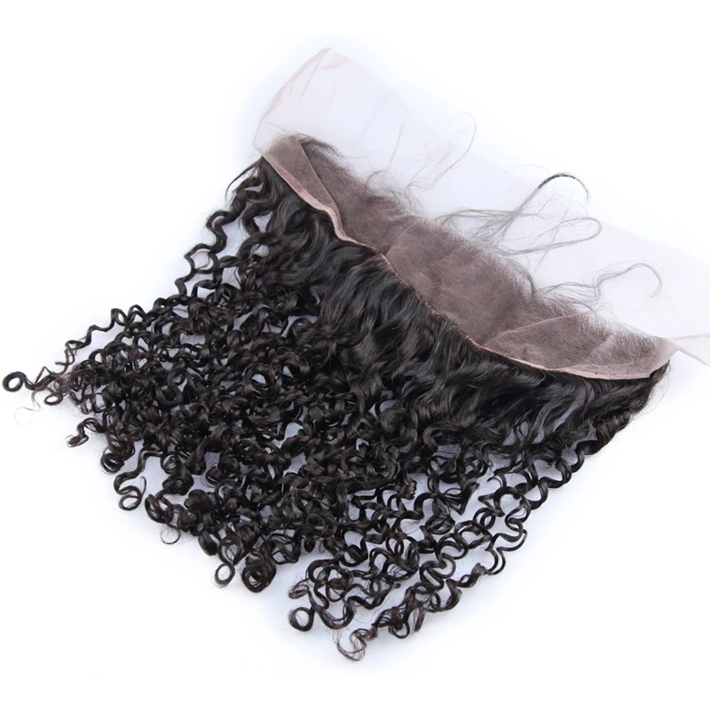 Hot Beauty Hair Frontal Super Double Drawn Small Kinky Curl 413 Lace Frontal Free Part Brazilian Remy Hair Frontal (7)
