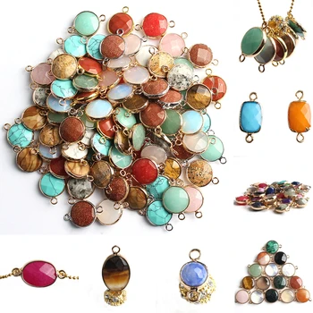 Natural Stone Charms Pendants Round Oval Double Hole Connectors For DIY Jewelry Accessories Necklace 8/10/12/14/15/18 mm 10pcs
Natural Stone Charms Pendants Round Oval Double Hole Connectors For DIY Jewelry Accessories Necklace 8/10/12/14/15/18 mm 10pcs