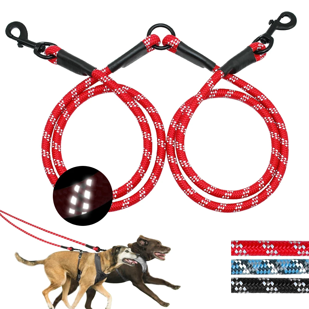2 Way Double Dog Leash Coupler Reflective No Tangle Dual Dog Walking & Training Leash Lead For 2 Dogs
2 Way Double Dog Leash Coupler Reflective No Tangle Dual Dog Walking & Training Leash Lead For 2 Dogs