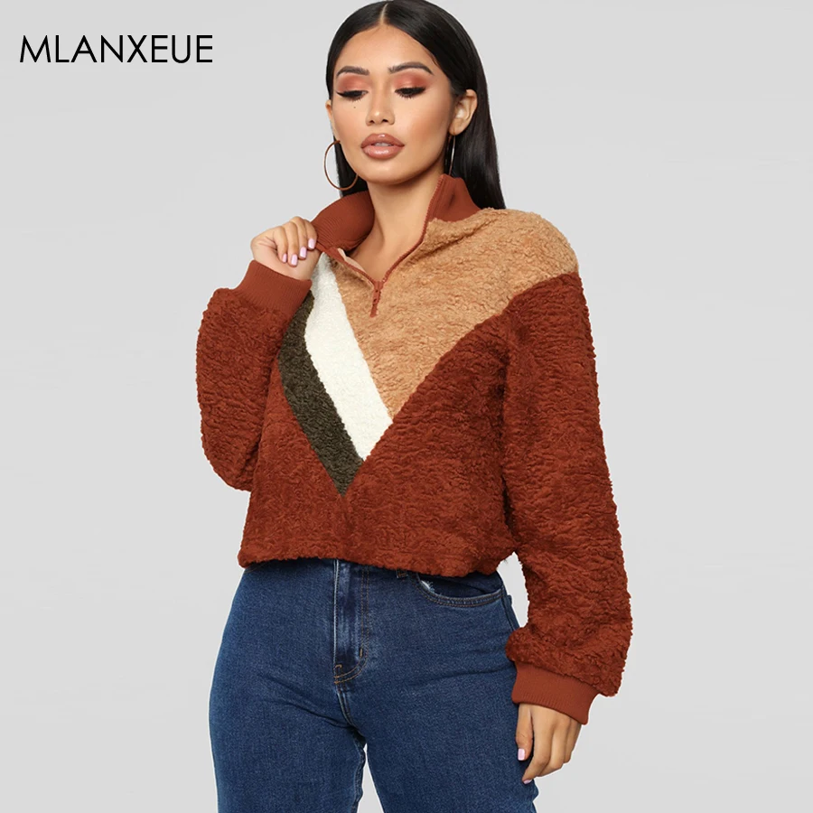 Fashion Sweatshirt Women Casual Loose 2019 Autumn Winter Pullover Tops Ladies Vintage Long Sleeve Zipper Patchwork Sweatshirts
Fashion Sweatshirt Women Casual Loose 2019 Autumn Winter Pullover Tops Ladies Vintage Long Sleeve Zipper Patchwork Sweatshirts